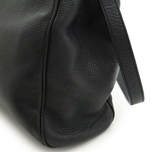 GUCCI Black Leather Bamboo Shoulder Bag - Picture 9 of 9